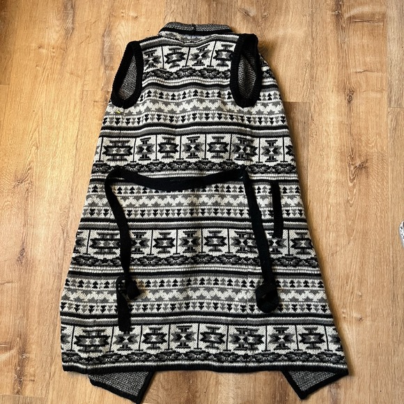 Splendid Longline Sweater Vest Size XS/S Southwestern Totem Aztec Wool Mohair - Picture 3 of 10